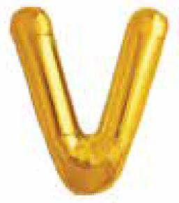 Balão Metalizado Letra 16" 40cm c/1 unid. Dourado - V