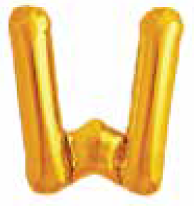 Balão Metalizado Letra 16" 40cm c/1 unid. Dourado - W