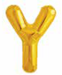 Balão Metalizado Letra 16" 40cm c/1 unid. Dourado - Y
