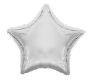 Balão Metalizado Estrela 10" 25cm c/ 1 unid. - Prata