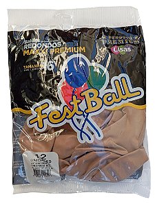 Balão Liso FestBall c/ 12 unid. - Doce de Leite - 16