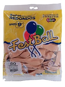 Balão Liso FestBall c/ 50 unid. - Champagne - 9