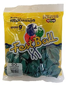 Balão Liso FestBall c/ 50 unid. - Verde Berilo - 9