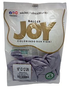Balão Candy Cromado JOY c/ 12 unid. - Lilás - 16