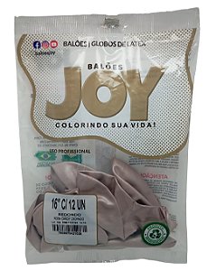 Balão Candy Cromado JOY c/ 12 unid. - Rosa - 16