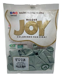 Balão Candy Cromado JOY c/ 12 unid. - Verde - 16