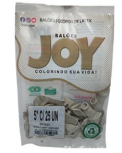 Balão Candy Cromado JOY c/ 25 unid. - Creme - 5