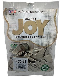 Balão Candy Cromado JOY c/ 25 unid. - Creme - 9