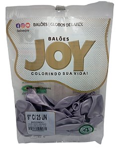 Balão Candy Cromado JOY c/ 25 unid. - Lilás - 9