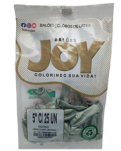 Balão Candy Cromado JOY c/ 25 unid. - Verde - 5