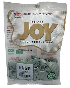 Balão Candy Cromado JOY c/ 25 unid. - Verde - 9