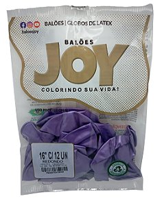 Balão Cromado JOY c/ 12 unid. - Violeta - 16