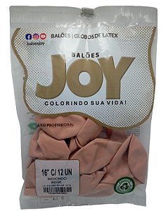 Balão Liso JOY c/ 12 unid. - Bege - 16