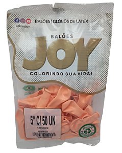 Balão Liso JOY c/ 50 unid. - Pêssego - 5