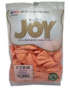 Balão Liso JOY c/ 50 unid. - Pêssego - 9