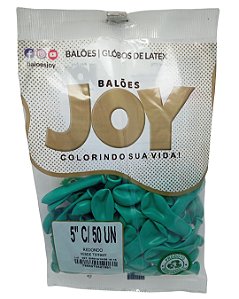 Balão Liso JOY c/ 50 unid. - Verde Tiffany - 5