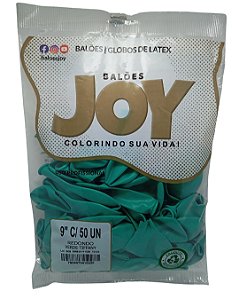 Balão Liso JOY c/ 50 unid. - Verde Tiffany - 9