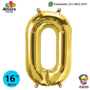 Balão Metálico Número Art-Latex 16" - Art-Latex - Ouro - 0