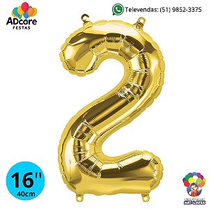 Balão Metálico Número Art-Latex 16" - Art-Latex - Ouro - 2