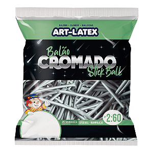 Balão Stick Ball Art-Latex c/ 25 unid. - 260 - Prata