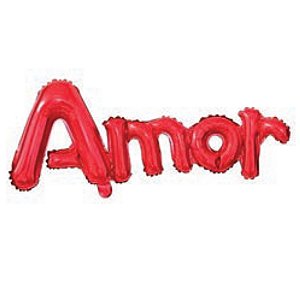 Balão Metalizado AMOR 96,5x42cm c/ 1 unid. - Vermelho