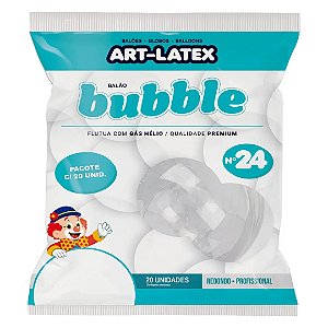 Balão Bubble Art-Latex Incolor  c/ 20 unid. - 24