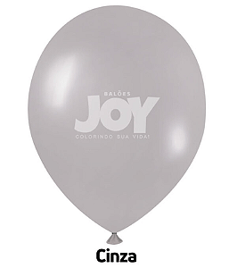 Balão Liso JOY c/ 25 unid. - Cinza - 12