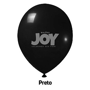 Balão Liso JOY c/ 25 unid. - Preto - 12