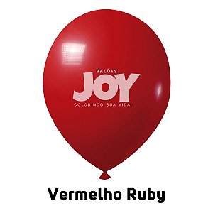 Balão Liso JOY c/ 25 unid. - Vermelho Rubi - 12