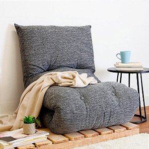 Futon Dobrável de Espuma Solteiro Grafite Bf Colchões