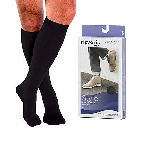 Meia Panturrilha 3/4 Actitud 20-30mmHg Fechada Preta Masculina Sigvaris