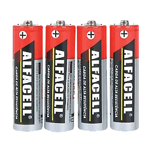 Pilha Comum AA, 4 unidades, Alfacell