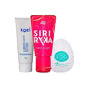 Kit: Siri Ryka Excitante, KGEL Lubrificante e Egg Masturbador