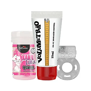 Kit: Volumetrão, Anel Peniano com Vibrador e Hot Ball Xana Loka
