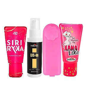 Kit: Bullet Vibratório + Géis Hot Flowers e Pepper Blend