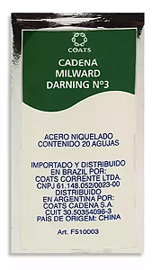 AGULHA MÃO CAPOTEIRA CORRENTE N.3 C/20  7891020009011
