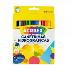 CANETA HIDROCOR 12 CORES ACRILEX  7891153113838