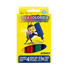 COLA COLORIDA 23G C/04 CORES ACRILEX  7891153026046