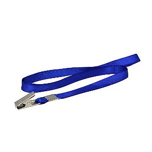 CRACHA CORDÃO EM TECIDO PARA CRACHA AZUL C/10