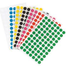 ETIQUETA P/ENVELOPE BOLINHA AZ-VM-AM-VD C/100