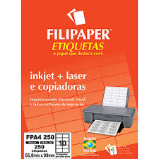 ETIQUETA P/IMPRESSORA 10 ETIQ.P/FOLHA C/25F 7891634044163  FILIPAPER