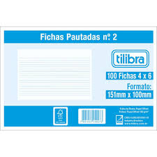 FICHA PAUTADA 4 X 6 N.2 C/100 TILIBRA  7891027150273