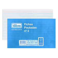FICHA PAUTADA 5 X 8 N.3 C/100 TILIBRA  7891027150280