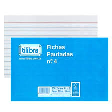 FICHA PAUTADA 6 X 9 N.4 C/100 TILIBRA  7891027150297