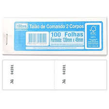 IMPRESSO TALÃO COMANDO 2 CORPOS 100F  TILIBRA  7891027152529