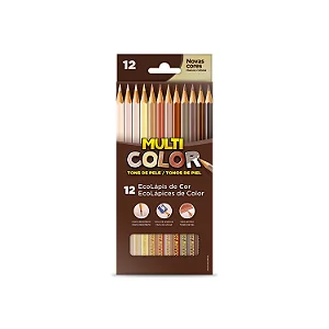 LAPIS COR MULTICOLOR 12 CORES TONS DE PELE