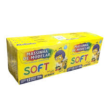 MASSA MODELAR 12 CORES SOFT ACRILEX C/12 CAIXINHAS