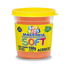 MASSA MODELAR POTE 150G LARANJA SOFT ACRILEX  7891153073026