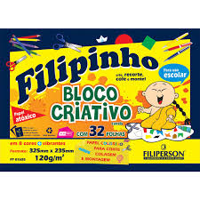 PAPEL CRIATIVO BLOCO 325X235 FILIPINHO 120G C/32FLS