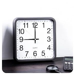 RELOGIO DE PAREDE QUADRADO 25CM ELITE